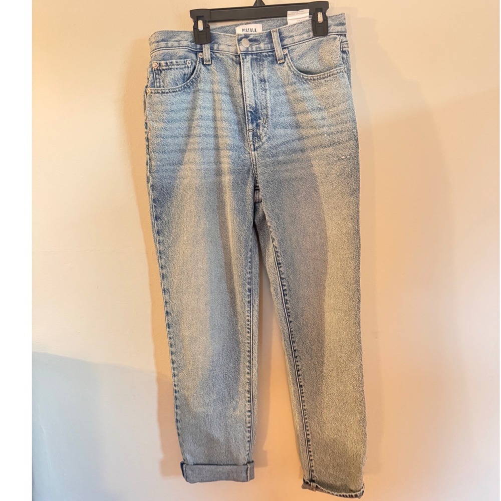 Pistola Presley High Rise Straight Leg Jeans Light Wash Size 26